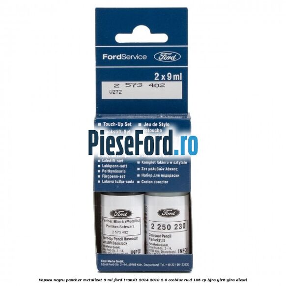 Vopsea negru Panther metalizat, 9 ml Ford Transit 2014-2018 2.0 EcoBlue RWD 105 cp