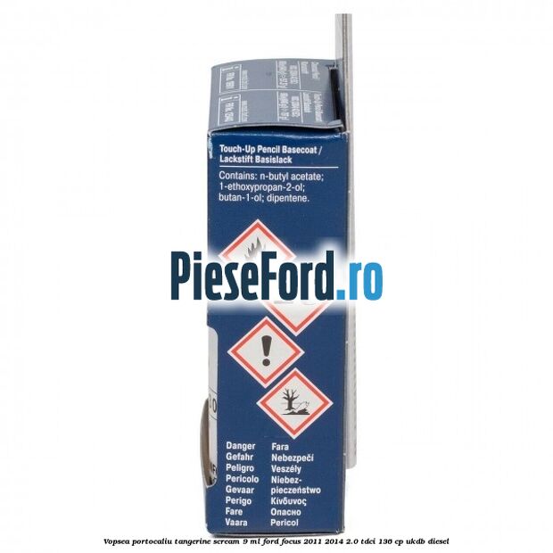 Vopsea portocaliu Tangerine Scream, 9 ml Ford Focus 2011-2014 2.0 TDCi 136 cp UKDB diesel