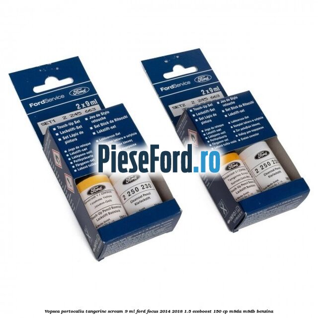 Vopsea portocaliu Tangerine Scream, 9 ml Ford Focus 2014-2018 1.5 EcoBoost 150 cp M8DA, M8DB benzina