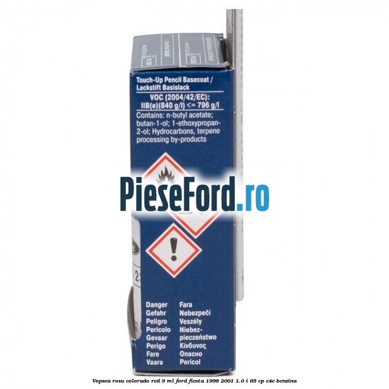 Vopsea rosu Colorado Red, 9 ml Ford Fiesta 1996-2001 1.0 i 65 cp C4E benzina