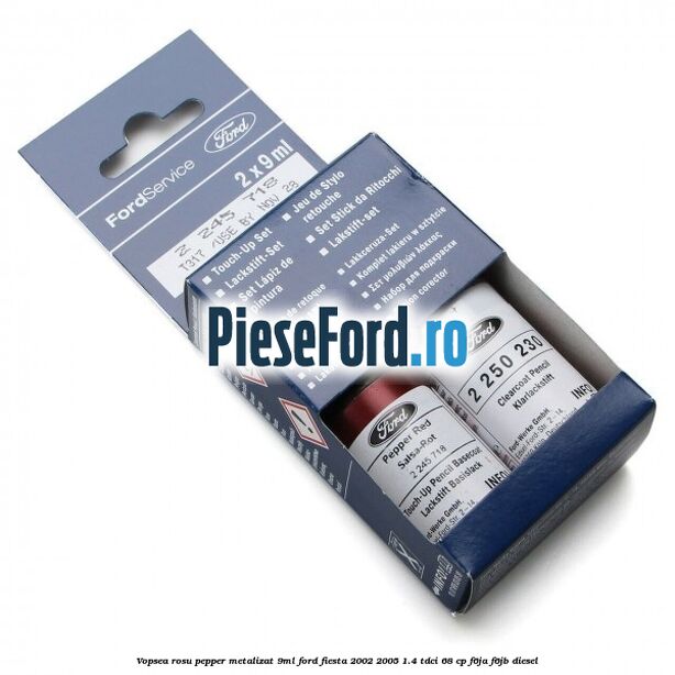 Vopsea rosu pepper metalizat, 9ml Ford Fiesta 2002-2005 1.4 TDCi 68 cp F6JA, F6JB diesel