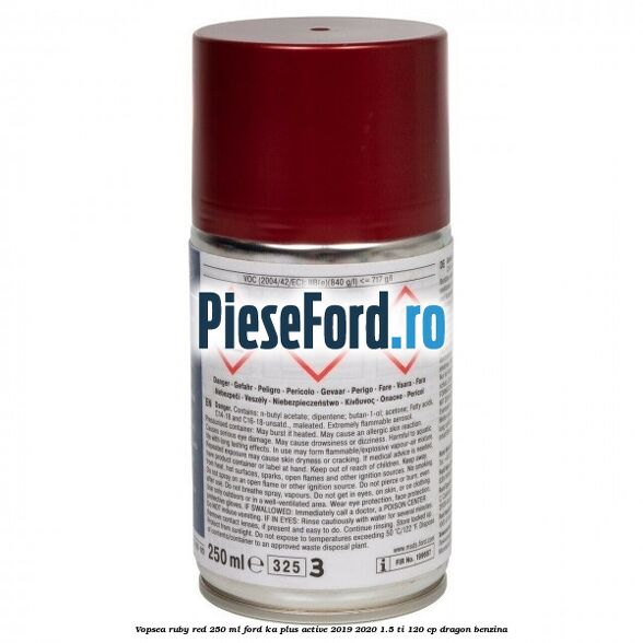 Vopsea ruby red, 250 ml Ford Ka plus Active 2019-2020 1.5 Ti 120 cp dragon benzina