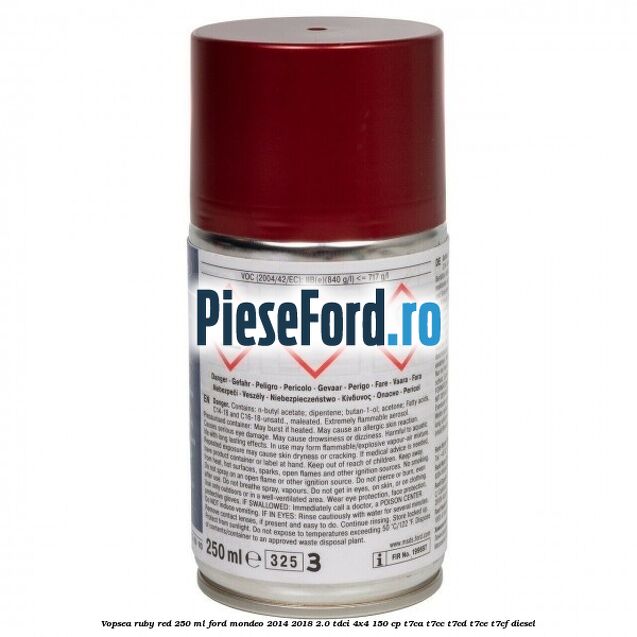 Vopsea ruby red, 250 ml Ford Mondeo 2014-2018 2.0 TDCi 4x4 150 cp Vopsea ruby red, 250 ml Ford Mondeo 2014-2018 2.0 TDCi 4x4 150 cp T7CA, T7CC, T7CD, T7CE, T7CF diesel