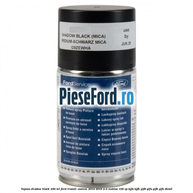 Vopsea shadow black, 250 ml Ford Transit Custom 2014-2018 2.0 EcoBlue 105 cp BJFA, BJFB, YLF6, YLFA, YLFB, YLFS diesel
