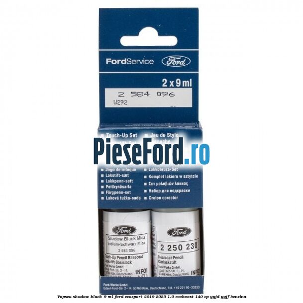 Vopsea shadow black, 9 ml Ford EcoSport 2019-2023 1.0 EcoBoost 140 cp YYJD, YYJF benzina