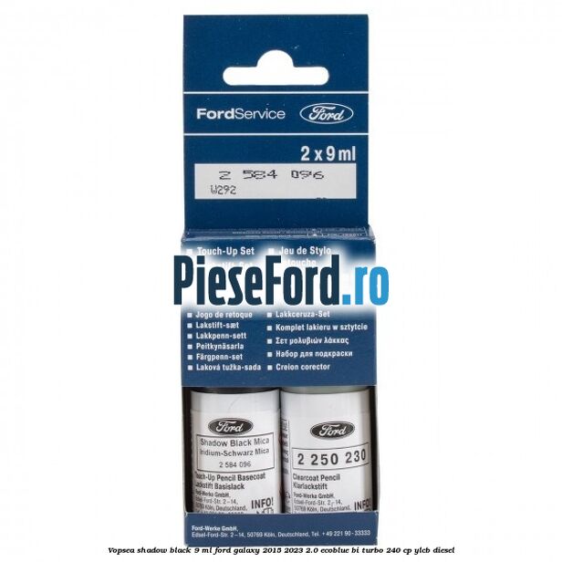 Vopsea shadow black, 9 ml Ford Galaxy 2015-2023 2.0 EcoBlue Bi-Turbo 240 cp YLCB diesel