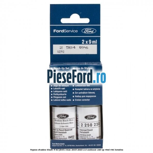 Vopsea shadow black, 9 ml Ford S-Max 2015-2023 2.0 EcoBoost 240 cp Vopsea shadow black, 9 ml Ford S-Max 2015-2023 2.0 EcoBoost 240 cp R9CD, R9CI benzina