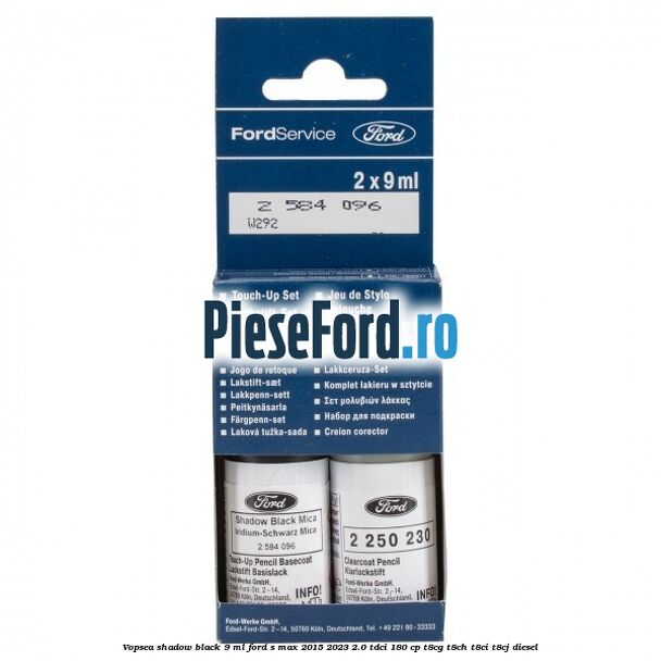Vopsea shadow black, 9 ml Ford S-Max 2015-2023 2.0 TDCi 180 cp T8CG, T8CH, T8CI, T8CJ diesel