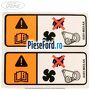 Eticheta atentie electroventilator Ford Grand C-Max 2011-2015 1.6 EcoBoost 182 cp JTDA, JTDB benzina
