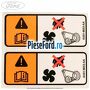 Eticheta atentie electroventilator Ford Transit 2006-2014 2.4 TDCi 100 cp PHFA, PHFC diesel
