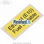 Eticheta Ethanol E 10 Ford Fiesta 2017-2023 1.1 Ti-VCT 86 cp XYJA, XYJB, XYJC, XYJD, XYJE benzina