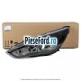Far stanga halogen, fundal negru cu DRL Ford Focus 2014-2018 1.5 TDCi 120 cp XWDA, XWDB, XWDC, XWDD, XWDE diesel