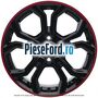 Janta aliaj 17 inch, design Y spite duble negru cu rosu Ford Fiesta 2017-2023 1.0 EcoBoost mHEV 125 cp B7JA, B7JB, B7JC Hybrid