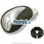 Nuca schimbator 5 viteze piele si crom Ford Fiesta 2013-2017 1.5 TDCi 75 cp UGJC, XUJA, XUJB diesel