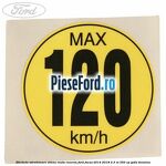 Eticheta atentionare viteza roata rezerva Ford Focus 2014-2018 2.3 RS 350 cp