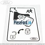 Eticheta avertizare protectie incuietoare copii dreapta spate Ford Mondeo 1996-2000 2.0 i 131 cp