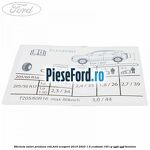 Eticheta valori presiune roti Ford EcoSport 2019-2023 1.0 EcoBoost 140 cp YYJD, YYJF benzina
