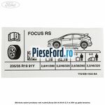Eticheta valori presiune roti RS Ford Focus 2014-2018 2.3 RS 350 cp