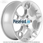 Janta aliaj 17 inch, 5 spite culoare argintie Ford Fiesta 2008-2012 1.4 TDCi 68 cp F6JB, F6JD diesel